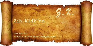Zih Klára névjegykártya